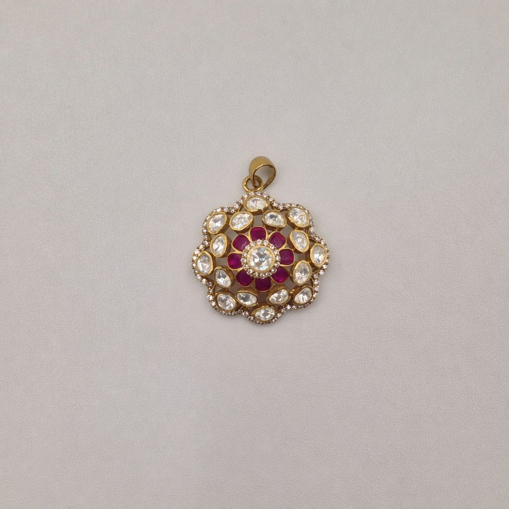 Shri Modi Jewellers - Ruby Floral Pendant